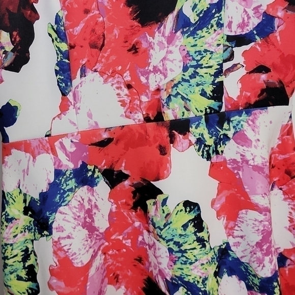 MILLY Scuba A Line Summer Floral Dress - Picture 4 of 11